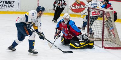 Optibet hokeja līgas regulārā čempionāta spēle starp HK “Zemgale/LLU” un HK “Kurbads” Jelgavas ledus hallē 2018. gada 10. februārī.