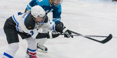 Latvijas sieviešu hokeja čempionāta regulārā turnīra spēlē starp "L&L/JLSS" un "Hockey Girls" (Lietuva) Jelgavas ledus hallē 2018. gada 20. janvārī.