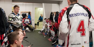 Optibet hokeja līgas izslēgšanas spēļu kārtas pusfināla pirmā spēle starp HK “Mogo” un HK “Zemgale/LLU” Mogo ledus hallē, Rīgā, 2018. gada 24. februārī. Grundmanis