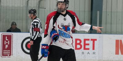 Optibet hokeja līgas izslēgšanas spēļu kārtas pusfināla pirmā spēle starp HK “Mogo” un HK “Zemgale/LLU” Mogo ledus hallē, Rīgā, 2018. gada 24. februārī. Millers