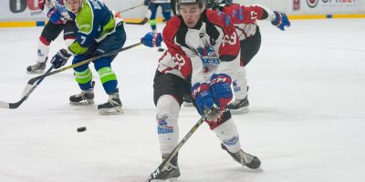 Optibet hokeja līgas izslēgšanas spēļu kārtas pusfināla pirmā spēle starp HK “Mogo” un HK “Zemgale/LLU” Mogo ledus hallē, Rīgā, 2018. gada 24. februārī. Minajevs