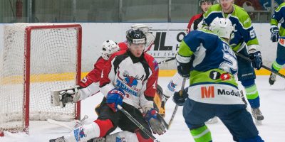 Optibet hokeja līgas izslēgšanas spēļu kārtas pusfināla pirmā spēle starp HK “Mogo” un HK “Zemgale/LLU” Mogo ledus hallē, Rīgā, 2018. gada 24. februārī. Grundmanis