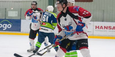 Optibet hokeja līgas izslēgšanas spēļu kārtas pusfināla pirmā spēle starp HK “Mogo” un HK “Zemgale/LLU” Mogo ledus hallē, Rīgā, 2018. gada 24. februārī. Bernhards