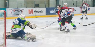 Optibet hokeja līgas izslēgšanas spēļu kārtas pusfināla pirmā spēle starp HK “Mogo” un HK “Zemgale/LLU” Mogo ledus hallē, Rīgā, 2018. gada 24. februārī. Rybchik