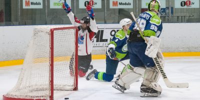 Optibet hokeja līgas izslēgšanas spēļu kārtas pusfināla pirmā spēle starp HK “Mogo” un HK “Zemgale/LLU” Mogo ledus hallē, Rīgā, 2018. gada 24. februārī. Millers