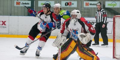 Optibet hokeja līgas izslēgšanas spēļu kārtas pusfināla pirmā spēle starp HK “Mogo” un HK “Zemgale/LLU” Mogo ledus hallē, Rīgā, 2018. gada 24. februārī. Petkus Kostjuks