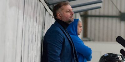 Optibet hokeja līgas izslēgšanas spēļu kārtas pusfināla pirmā spēle starp HK “Mogo” un HK “Zemgale/LLU” Mogo ledus hallē, Rīgā, 2018. gada 24. februārī. Kuļibaba