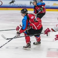 Optibet hokeja līgas atklāšana Jelgava ledus hallē ar pirmo mājas spēlei, kurā "Zemgale/LLU" tikās ar HK "Liepāja" 2018. gada 15. septembrī.