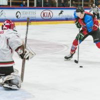 Optibet hokeja līgas atklāšana Jelgava ledus hallē ar pirmo mājas spēlei, kurā "Zemgale/LLU" tikās ar HK "Liepāja" 2018. gada 15. septembrī.