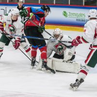 Optibet hokeja līgas atklāšana Jelgava ledus hallē ar pirmo mājas spēlei, kurā "Zemgale/LLU" tikās ar HK "Liepāja" 2018. gada 15. septembrī.