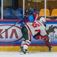 Optibet hokeja līgas atklāšana Jelgava ledus hallē ar pirmo mājas spēlei, kurā "Zemgale/LLU" tikās ar HK "Liepāja" 2018. gada 15. septembrī.