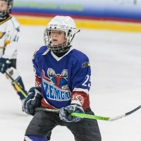 LBJČH U11 vecuma grupas čempionāta spēle starp "JLSS U11 A" un HS "Kurbads" Jelgavas ledus hallē 2018. gada 07. oktobrī.