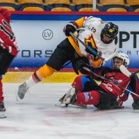 Jaunatnes attīstības hokeja līgas spēle starp HK "Zemgale/Juniors" un HK "Dinaburga" Jelgavas ledus halle 2018. gada 28. oktobrī.