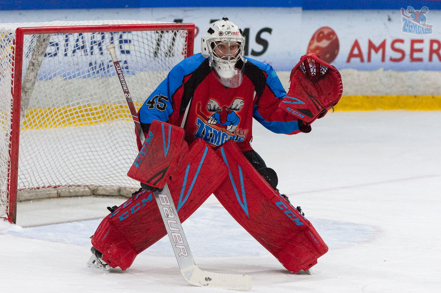 Zemgale/LLU - Olimo 30.10.2019. Vārtsargs Reinis Petkus gatavs notvert ripu
