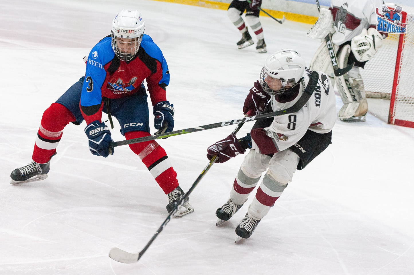 Jaunatnes attīstības hokeja līgas (JAHL) regulārā čempionāta spēle starp HK “Zemgale Juniors” un HS “Rīga 2003” Jelgavas ledus hallē 2019. gada 8. decembrī. | Foto: Ruslans Antropovs / rusantro.com